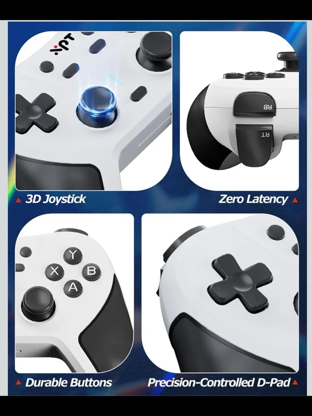 PC Gaming Controller with Bluetooth/2.4G Wireless, Bluetooth Gamepad Game Contro